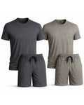 Marl Lounge Set Pack of 2 – Charcoal Marl & Taupe Marl | 160 GSM | Single Jersey | T-Shirt & Shorts