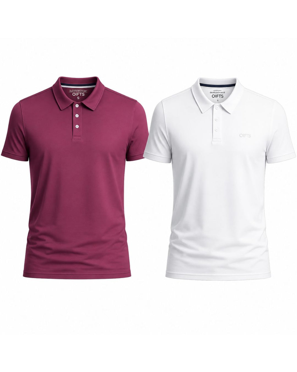 Pack of 2 Locked Polos | Maroon and White