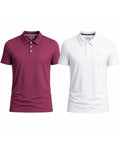 Pack of 2 Locked Polos | Maroon and White